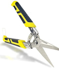 Eight Point Seven Inch Aviation Tin Snips For Heavy Duty Metal Cutting With Stainless Steel Blades And Ergonomic Grips, Serrated Edges