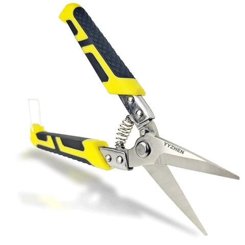 Eight Point Seven Inch Aviation Tin Snips For Heavy Duty Metal Cutting With Stainless Steel Blades And Ergonomic Grips, Serrated Edges