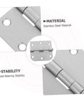 Heavy Duty Stainless Steel Door Hinges For Wood Interior Doors Featuring Built Tough Design And Zero Hassle Mounting For No Sweat Alignment And Smooth Daily Swings At Home Base, close-up view highlighting material and load-bearing stability.