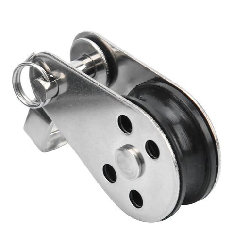 316 Stainless Steel Pulleys 2 Pack With Nylon Wheel And Steel Bearing For Small Lifting And Deck Rigging On Boats Kayaks And Sailboats