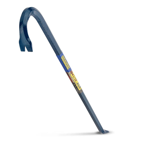 Gooseneck Wrecking Bar for Heavy Duty Demolition Three Quarters Inch by Thirty Inch Pry Bar With Angled Chisel End and Slotted Hook