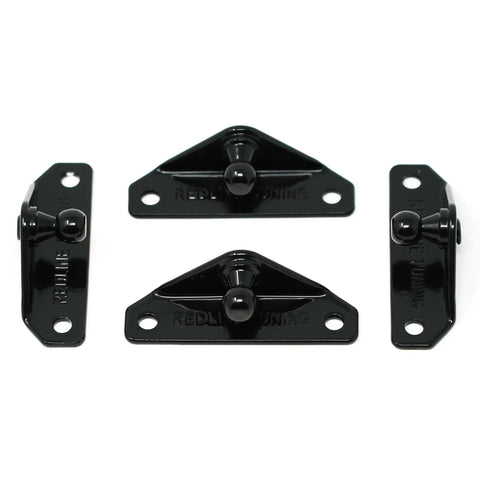 Heavy Duty 10mm Ball Stud Mounting Brackets Pack Of Four Built Tough As Nails With A Slick Black Powder Coat, set of four zinc steel brackets.