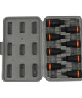 Tough Chrome Vanadium Steel Hex Socket Adapter Kit For Impact Drivers Fits H4 Through H17 Sizes With 8 Pieces Ready To Rock In Any Workshop Job Without Stripping Or Breaking Under Heavy Torque, 8-piece case view