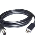 USB to 5-Pin Aviation RS232 Lead for Controllers, Single 1.8 m Industrial Serial Programming Service Cord with Threaded Locking Connector