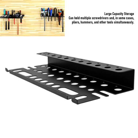 Wall Mount Hammer Holder And Heavy Duty Tool Organizer Rack For Garage And Workshop 40x14cm Carbon Steel Pegboard Style