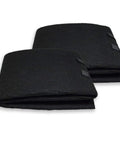 Cut To Fit Charcoal Filter Sheet 16 By 48 Inch One Eighth Inch Thick Universal Air Purifier Roll For Range Hoods Furnaces Dehumidifiers And More Pack Of 2 Odor And VOC Eliminator DIY Friendly, shown in folded black sheets.
