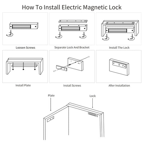 Installation guide for Beefy Heavy Duty Magnetic Lock 500KG 1200LBS With Z And L Brackets 12V Fail Safe Electromagnet