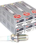 Laser Platinum Spark Plugs BKR6EQUP Set For Select Audi 97 01 BMW 92 06 Cadillac 03 04 Porsche 01 05 VW 98 05 Volvo 95 04 6 Pack showing packaging.