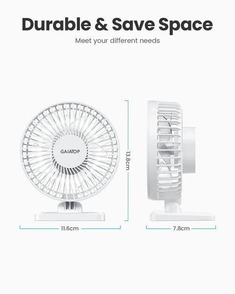 Compact USB Desk Fan Tiny But Mighty On The Go Personal Table Fan With 3 Speed Settings Adjustable Tilt And Ultra Quiet Operation