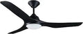Mariner 50 Inch Indoor LED Light Ceiling Fan with 3 Black Blades Sleek Black Finish Energy Efficient D172 Motor