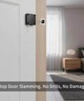 Hydraulic Door Closer For Interior Wood Doors With Adhesive Mounting No Drill Setup Soft Close Damper Silicone Body installed