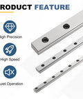 600mm MGN12 Linear Rail Guide Set, Two Pack Bearing Steel Motion Guide for 3D Printers and CNC Machines, smooth glide system
