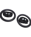 Heavy Duty Gymnastic Rings With Scale Straps For Home Gym Training Black Exercise Rings With 661.38lb Load Capacity Built From ABS And Polyester Durable Strength Gear For Beast Mode Bodyweight Workouts At Home Or In The Gym, including two black rings with straps.