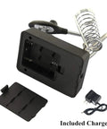 Bottom view of 2.5X 7.5X 10X LED Light Helping Hands Magnifier Soldering Station with accessory storage and included charger