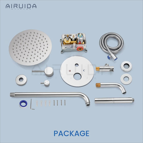 3 Function Rain Shower System With Handheld Shower And Tub Spout 10 Inch Chrome Shower Head parts layout
