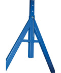 Adjustable Height Steel Gantry Crane Featuring 6000 Pound Capacity side view of blue steel frame legs for strong support.