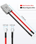 Road Ready 2 Pack Battery Quick Connect Terminals With Snap Tight O Ring Seals And Beefy 8 Awg Cores handling 50 Amps with red and black wires.