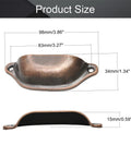 Top Shelf Vintage Shell Cabinet Pulls Slick Red Copper Finish For Kitchen Drawers And Dresser Doors Heavy Duty Iron Build 5 Piece Set For Quick Install Cabinet Hardware With Included Screws size measurements showing 98mm width.