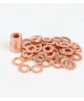 Must Have 30Pcs Copper Washer Flat Ring Gasket Set Seal Kit For Sump Plugs Oil Leak Proof Corrosion Resistant Reduce Friction Durable Heavy Duty For Cars Home Garage Fix Fluid Drips At Shop Easy Install, copper washers stacked