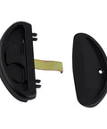 Black Sliding Screen Door Latch And Pull For Hat Section Doors Non Handed Mortise Latch Assembly, two-piece view