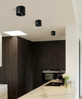 Dimmable Flush Mount LED Ceiling Light, 20W, 3 Color Temperatures 3000K/4000K/6000K, Ultra Slim Close-To-Ceiling Fixture, Black, Kitchen
