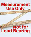 Foldable Wood Ruler 6 Ft 6 In With US And Metric Measurements for carpenters, highlighted warning for measurement use only.