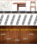 24 Pack Straight Brace Brackets 3 Inch Stainless Steel Flat Mending Plates For Wood Furniture With Screws for bed, table, chair repair.