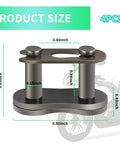 Heavy Duty 420 Chain Master Link With Quiet Roller Design for Motorcycle and Dirt Bike, showing precise dimensions and universal fit.