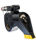 Heavy Duty Hydraulic Torque Wrench 2.5 Inch Square Drive 10000 Psi with alloy frame and swivel manifold side view.
