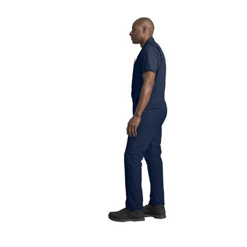 Men's Navy Blue Lightweight Coveralls With Breathable Touchtex Pro Poplin Material Designed For Zero Drag Performance And Built Tough For Your Daily Grind, side view.