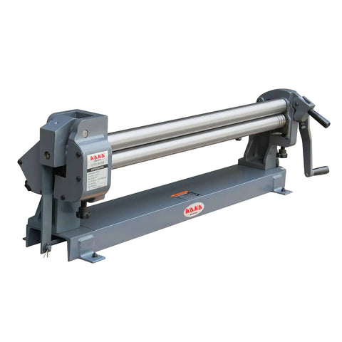 Heavy Duty Slip Roll Machine 36 Inch Wide For Sheet Metal Curving Up To 0.06 Inch Thick Ideal For Workshops HVAC And Fabrication Shops Manual Rollers For Quick Smooth Bends, front view of metal slip roll on stand