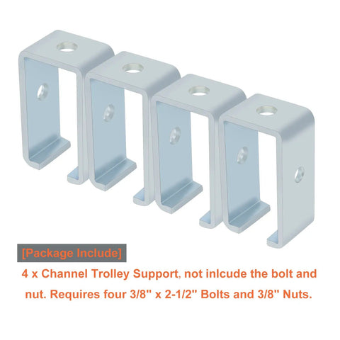 Heavy Duty Intermediate Support Hanger Bracket For 1-5/8 Inch Strut Channel, Hot Dip Galvanized Steel, 4-pack set image