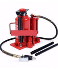Kickass 20 Ton Hydraulic Air Bottle Jack Featuring Smooth Pumping Action And Damn Tough Stability For Effortless Auto Shop Upkeep And Heavy Gear Lifting Tasks with extended throw and air hose.