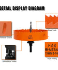 Detail display of Badass Bimetal Recessed Light Hole Saw Kit 6 1/4 Inches showing sharp tooth and chip removal groove.
