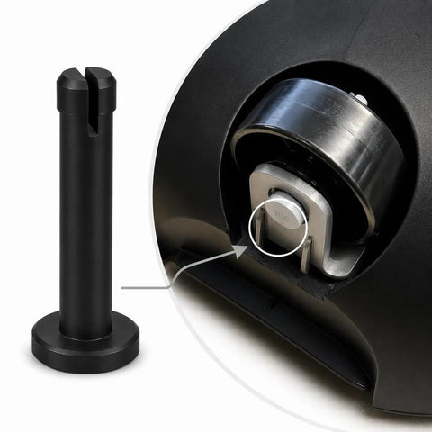 Get Your Pool Rig Running Tight And Smooth Again With This Replacement Axle Pin And Wheel Fastener Kit Compatible With Aimer Seagull Se Robot Pool Cleaner close-up of black axle pin next to wheel fastener.