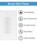 Two Pack Single Gang Brush Wall Plate With Sturdy Low Voltage Mounting Bracket Crisp White Facade showing flame retardant properties.