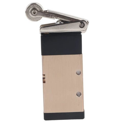 Compact Aluminum 2 Position 5 Way Pneumatic Reversing Valve With Roller Lever For Hassle Free Install One Quarter Inch PT Connection And Lightweight Durable Build For Versatile Control In Pneumatic Systems