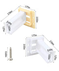 Top Shelf White Drawer Slide Socket Set Fits One Inch RV Cabinet Drawers Heavy Duty Hardware Replacement Parts Smooth glide socket mounts with dimensions.