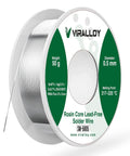 Lead-Free Rosin Core Solder Wire Sn97/Ag0.3/Cu0.7 For PCB And Electrical Work 0.5mm Diameter 50g Spool with green label.