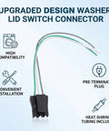 Upgrade Your Laundry Game With This Premium Washer Lid Switch Connector Wire Harness showing pre-terminated connector with four wires.