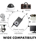 Wide compatibility of Plug And Play Adjustable Power Supply 100-240V AC To DC 3-12V 2A 24W Dimmer Transformer for electronics.