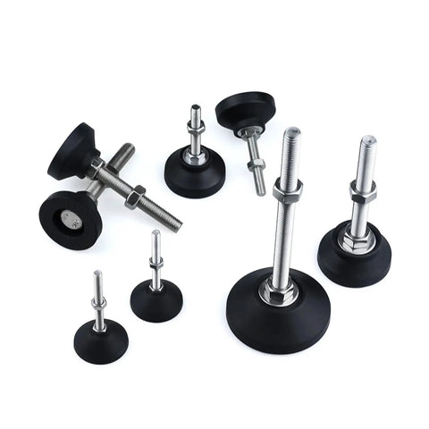 Legit Heavy Duty Adjustable Furniture Legs With Swivel Glide Pads M12 Threads, four various heights and sizes for stable furniture setup.