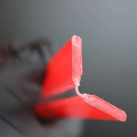 4 Pack 12 Inch Transparent Acrylic Piano Hinges With Self Adhesive Backing shown in detail angle, demonstrating ultra slim profile