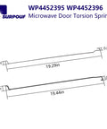 Microwave Door Torsion Spring Kit Left And Right Stainless Steel Models For KitchenAid Whirlpool Microwaves Replacement