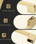 5 Pack 8 Inch Brushed Gold Cabinet Handles Center To Center Drawer Pulls Modern Square Zinc Alloy Durable Construction Features