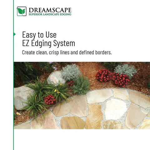 EZ Edge Aluminum Landscape Edging Kit With Four 6 Feet Strips And Twelve Spikes For A 24 Feet Total Mill Finish Natural Aluminum