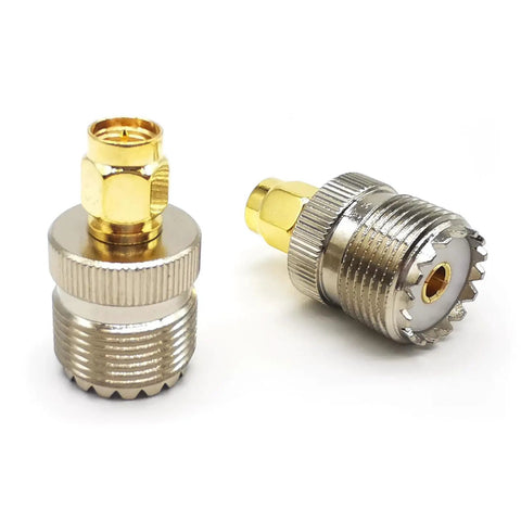 Two Pack SO239 To SMA Antenna Coax Adapters PL259 UHF Female To SMA Male Connectors for CB Radio, Ham Radio, WiFi, FPV