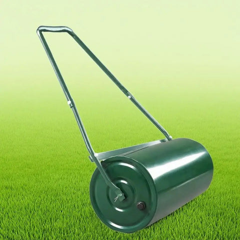 10 Gallon Lawn Roller With 20 Inch Steel Drum, Sand Or Water Fill, Heavy Duty Construction, Easy Turn Drain Plug, U Shaped Ergonomic Handle