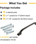 Oil Rubbed Bronze Cabinet Pulls 3 Inch 76mm 10 Pack Brushed Bronze Handles displayed with screws in packaging list