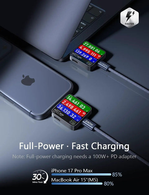 200W Triple Port USB C Car Charger With 140W PD Fast Charge For Laptops And 30W USB C, 30W USB A Charging iPhone and MacBook